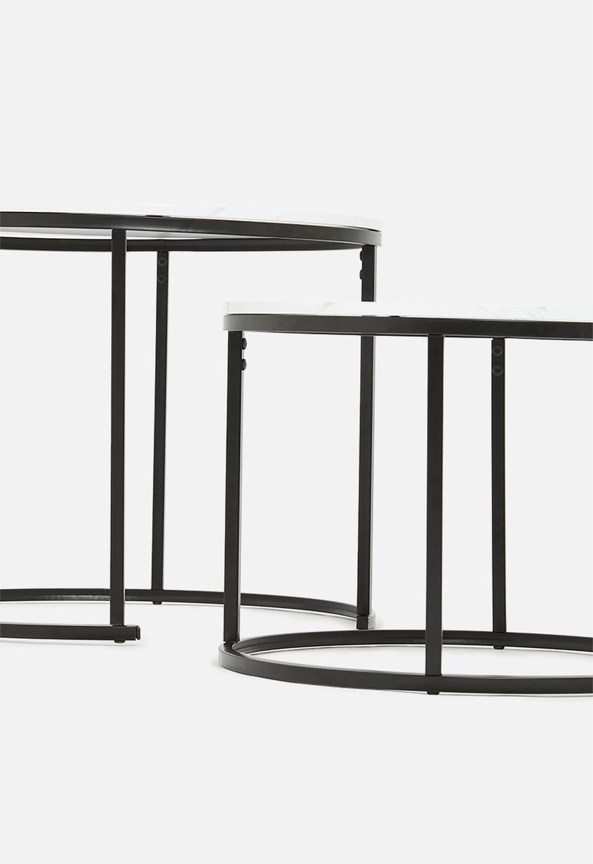 H&S - Cairo nested coffee tables - white & black