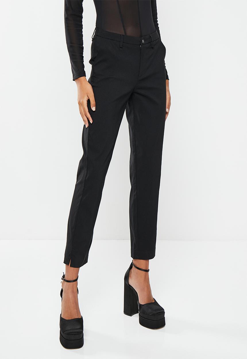 SISSY BOY - Classy: mid waist straight leg trouser - black