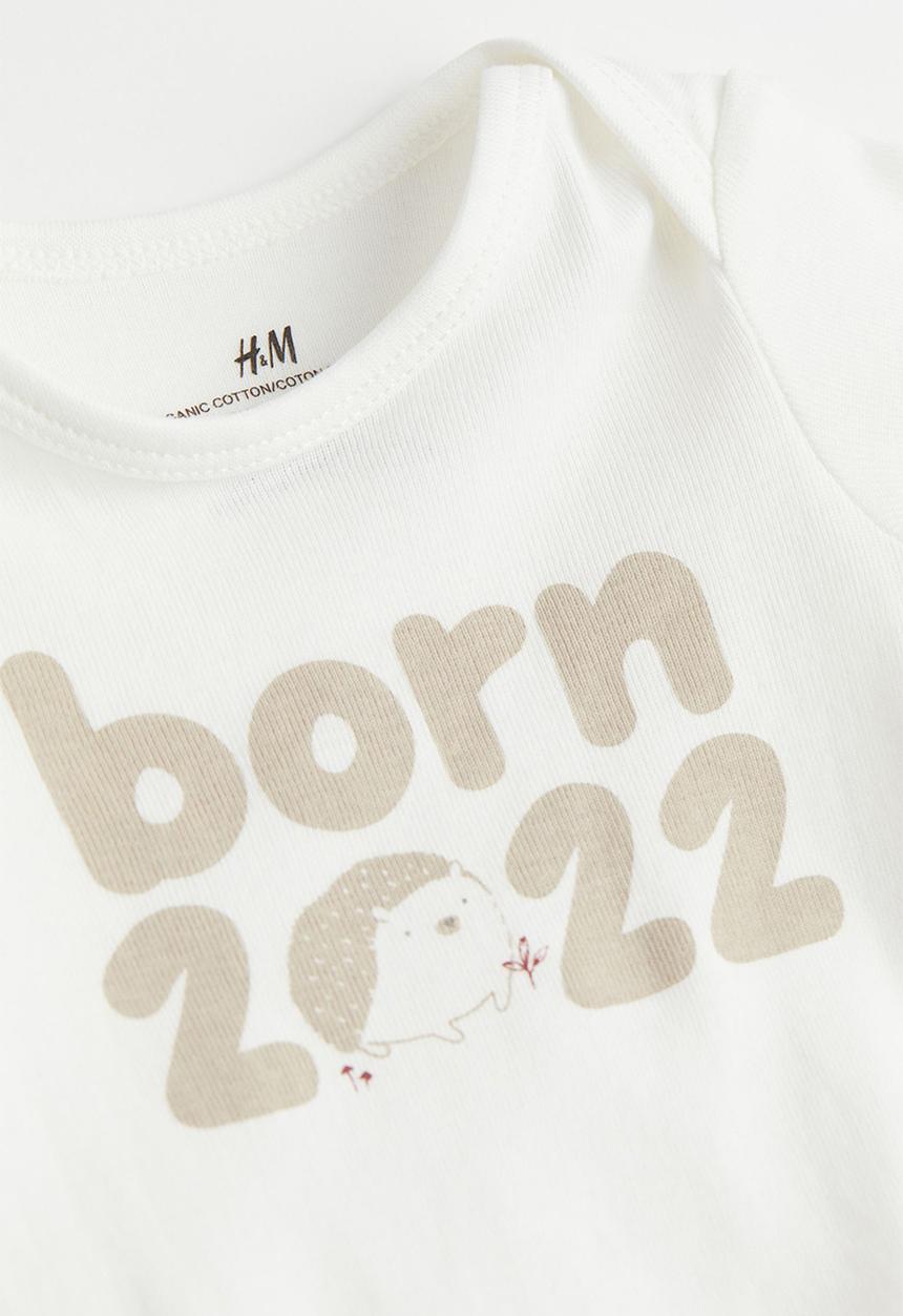 H&M - 3-Piece cotton set - cream/born 2022