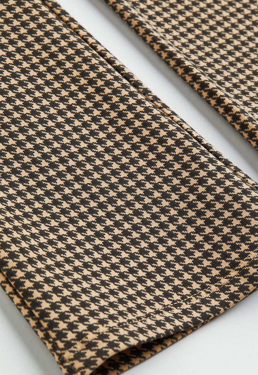 H&M - Flared leggings - beige/dogtooth-patterned