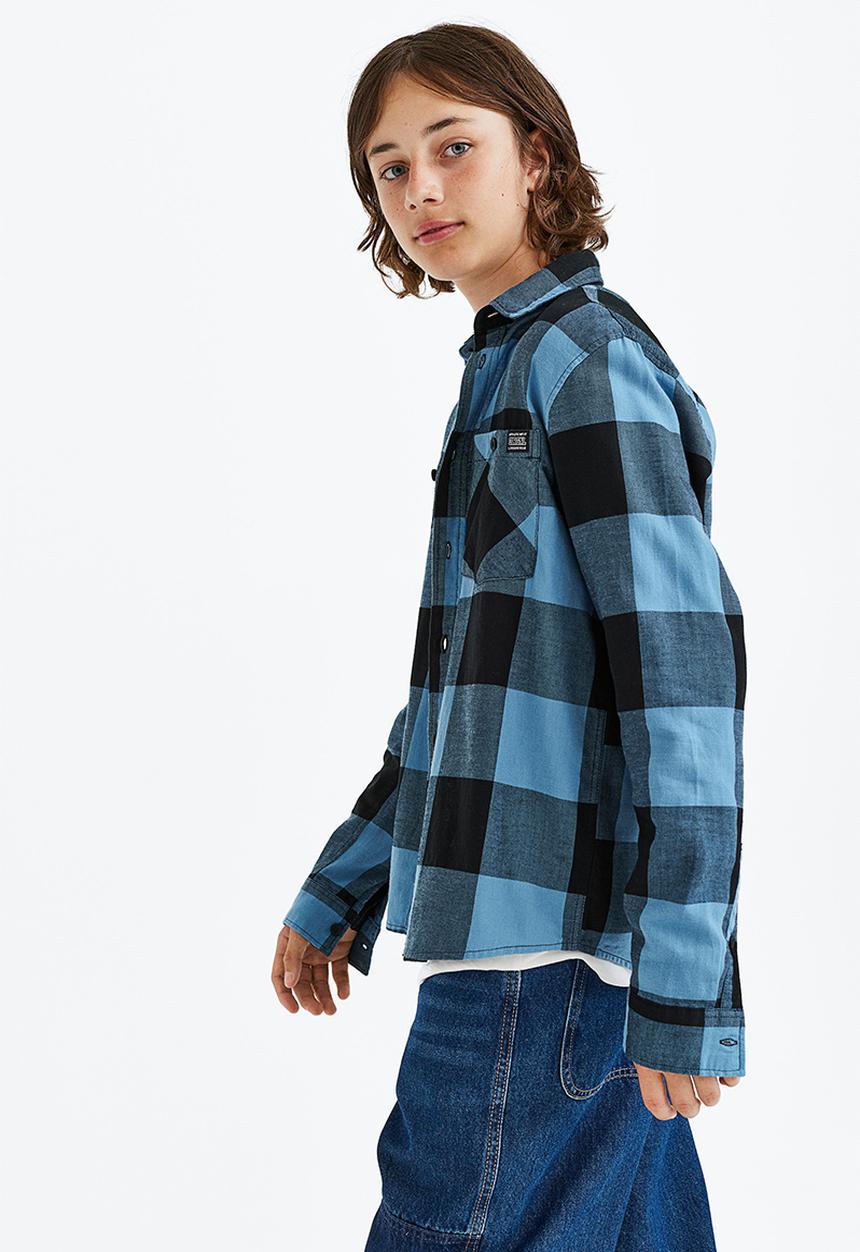 H&M - Cotton flannel shirt - blue/checked
