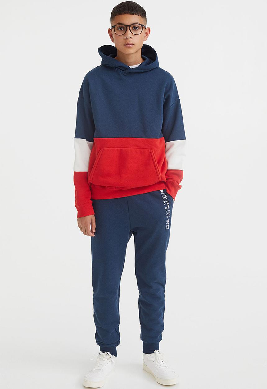 H&M - 2-Piece sweatshirt set - dark blue/only cool days ahead