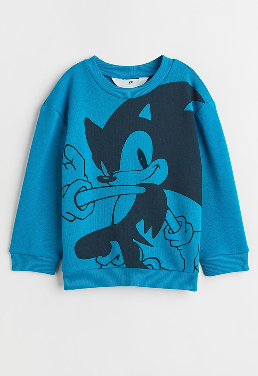 H&M - Printed sweatshirt - blue/sonic the hedgehog