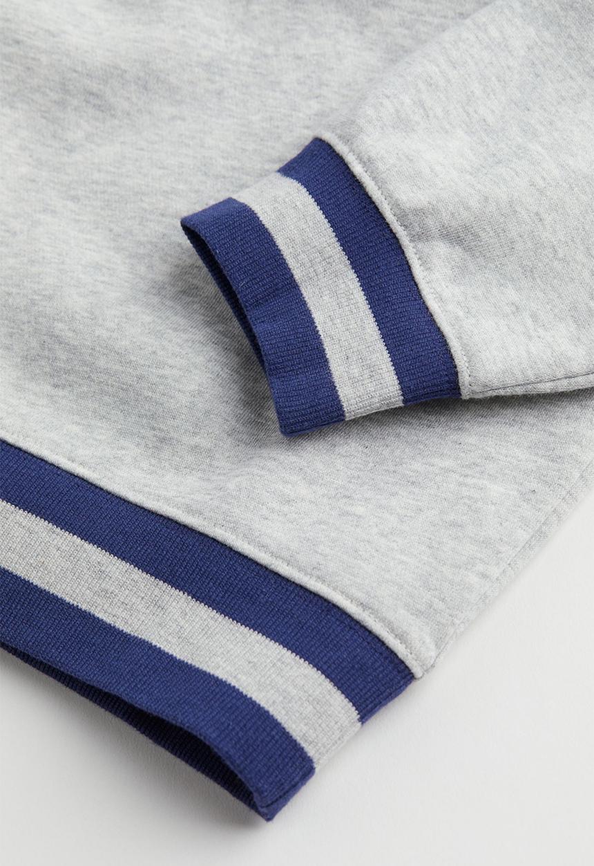 H&M - Motif-detail sweatshirt - light grey marl/yale