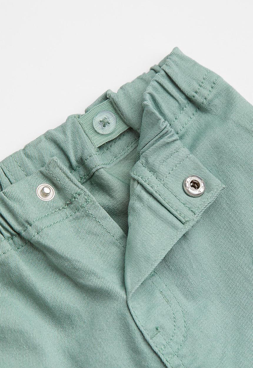 H&M - Twill trousers with leg pockets - dusky green