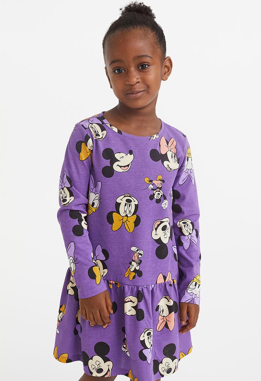 H&M - Patterned cotton dress - purple/minnie mouse