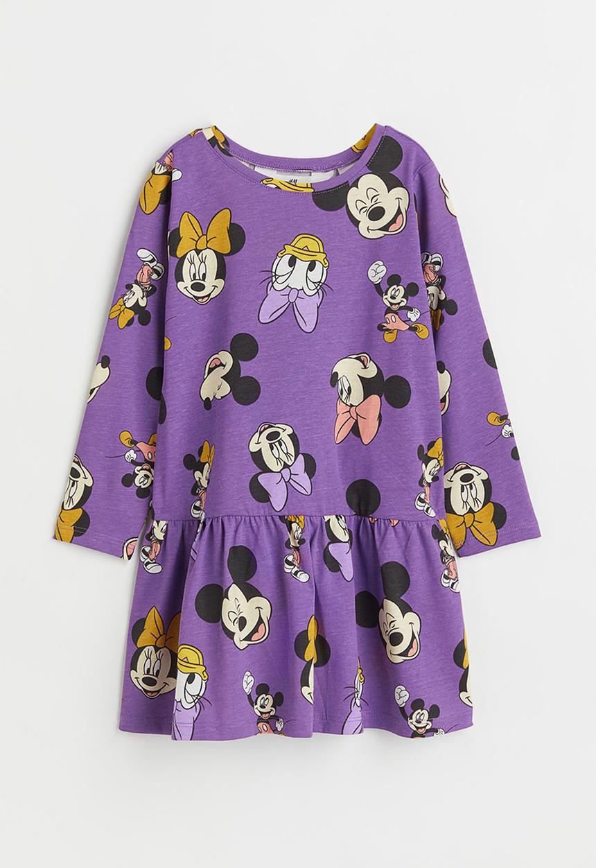 H&M - Patterned cotton dress - purple/minnie mouse