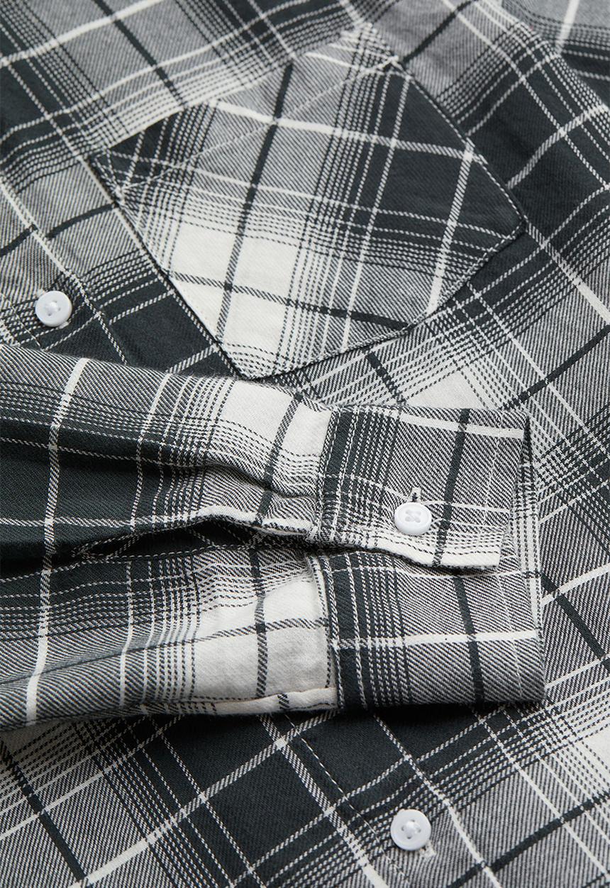 H&M - Cotton shirt - dark grey/checked
