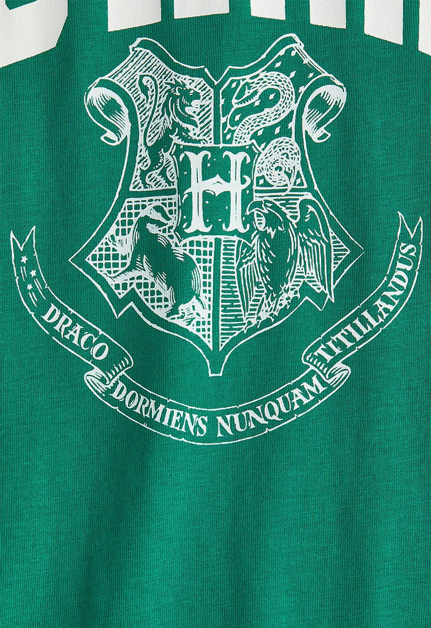 H&M - Printed cotton jersey pyjamas - green/harry potter