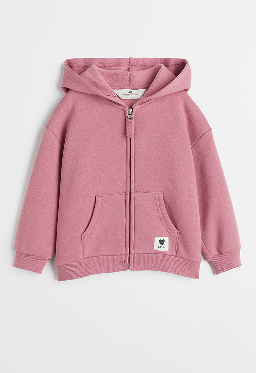 H&M - Zip-through hoodie - dark pink