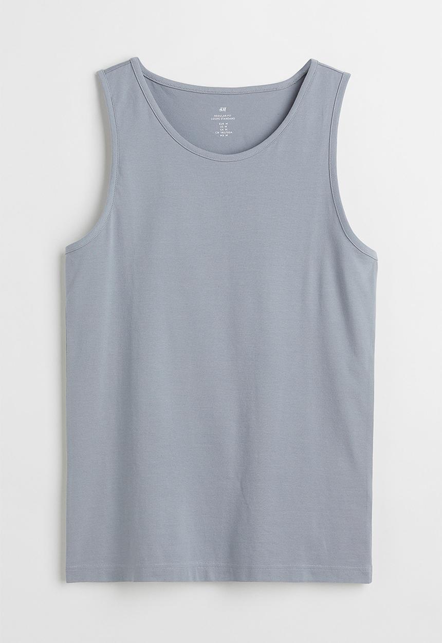 H&M - Cotton jersey vest top - grey
