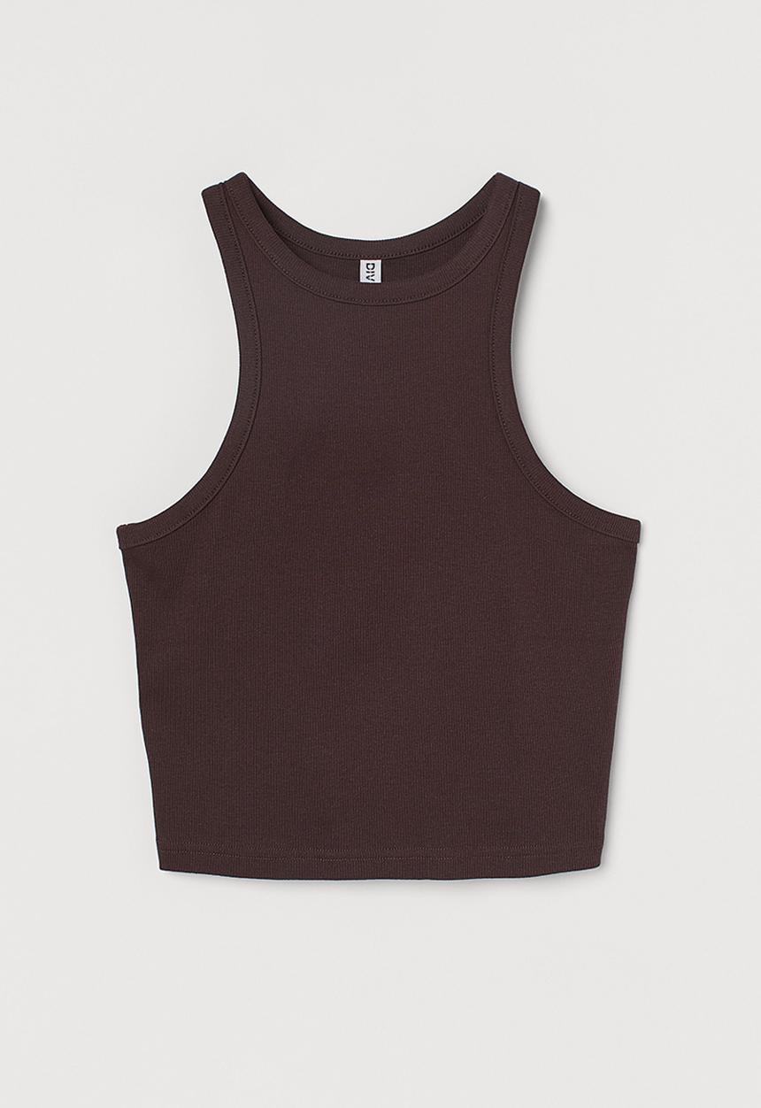 H&M - Ribbed vest top - brown