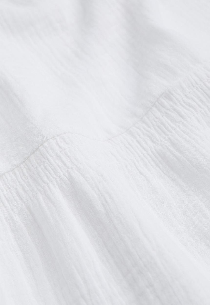 H&M - Double-weave cotton dress - white