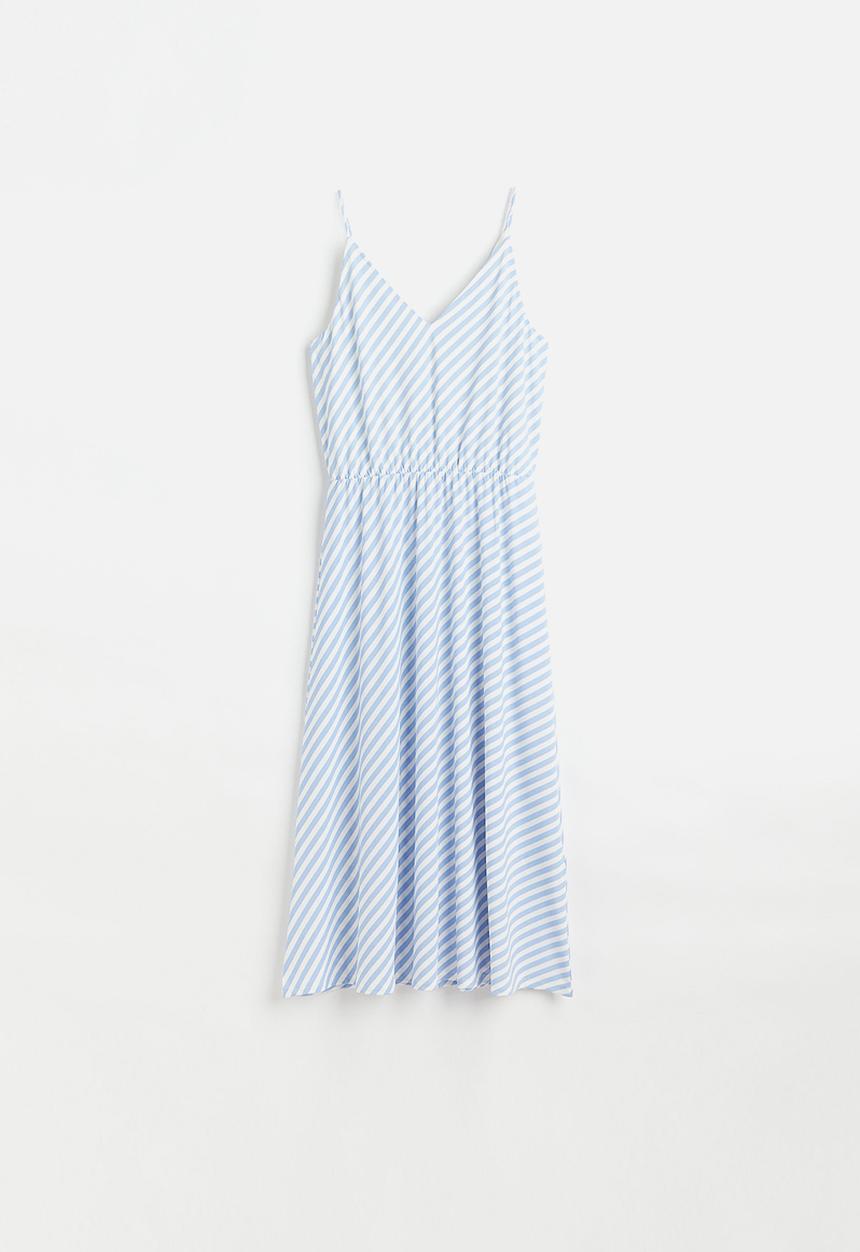 H&M - V-neck jersey dress - blue/multi