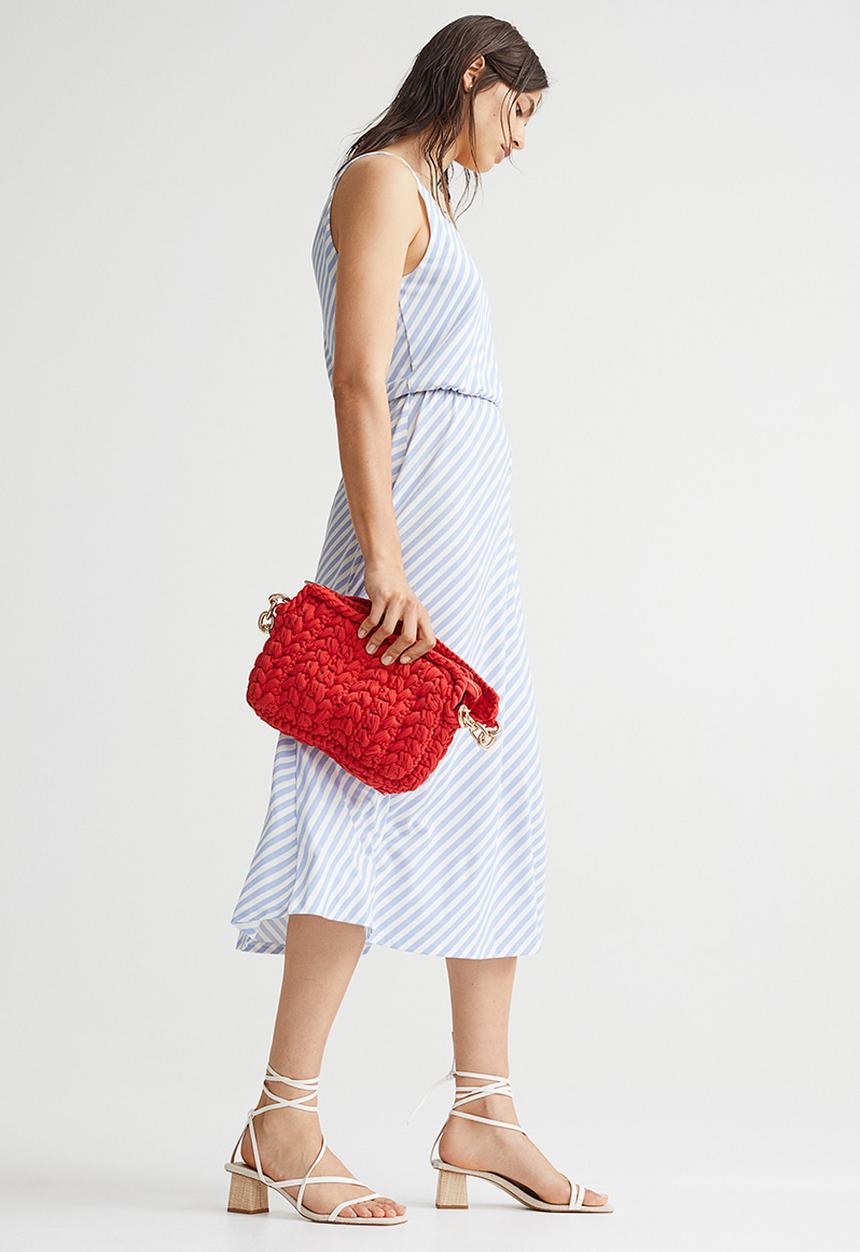 H&M - V-neck jersey dress - blue/multi