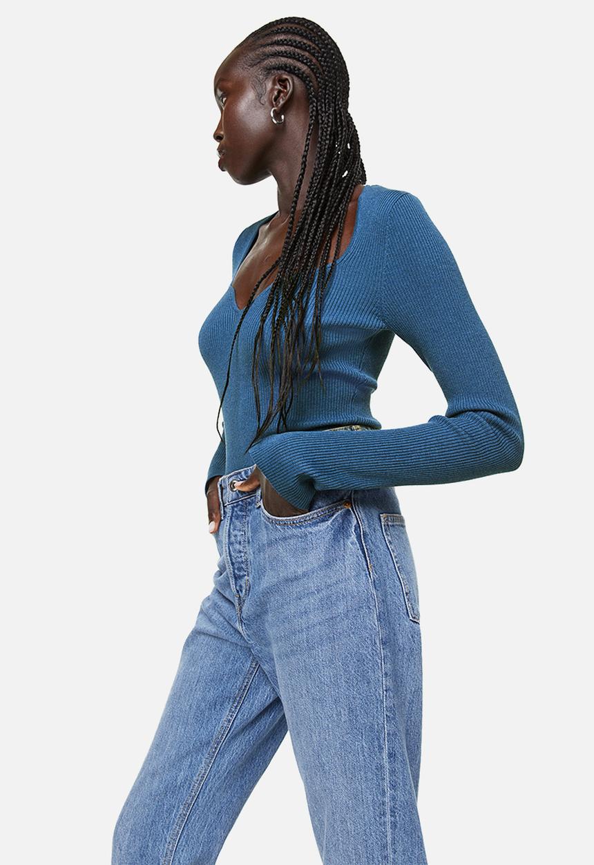 H&M - Rib-knit top - blue