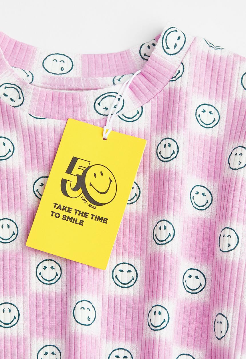 H&M - Printed jersey top - light purple/smileyworld®