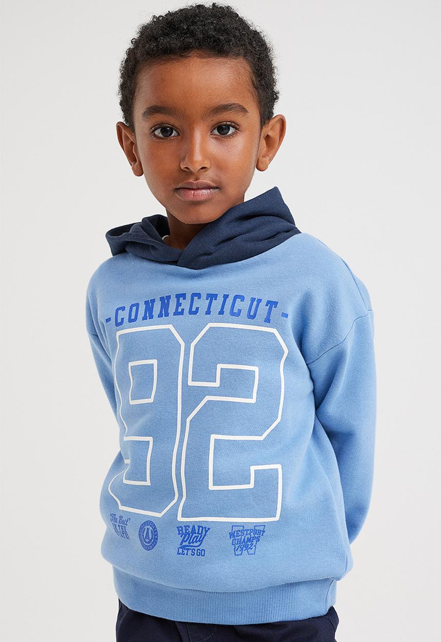 H&M - Printed hoodie - blue/connecticut