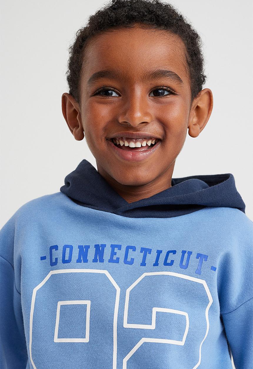 H&M - Printed hoodie - blue/connecticut