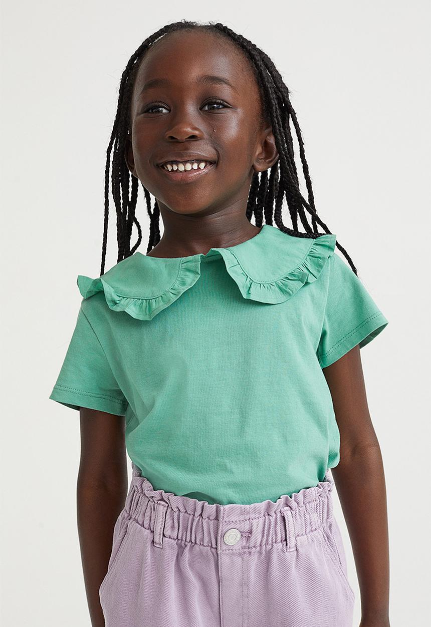 H&M - Collared T-shirt - green