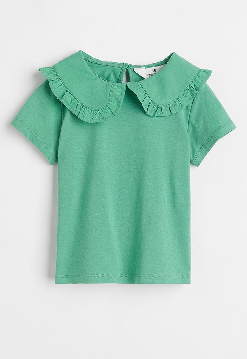 H&M - Collared T-shirt - green