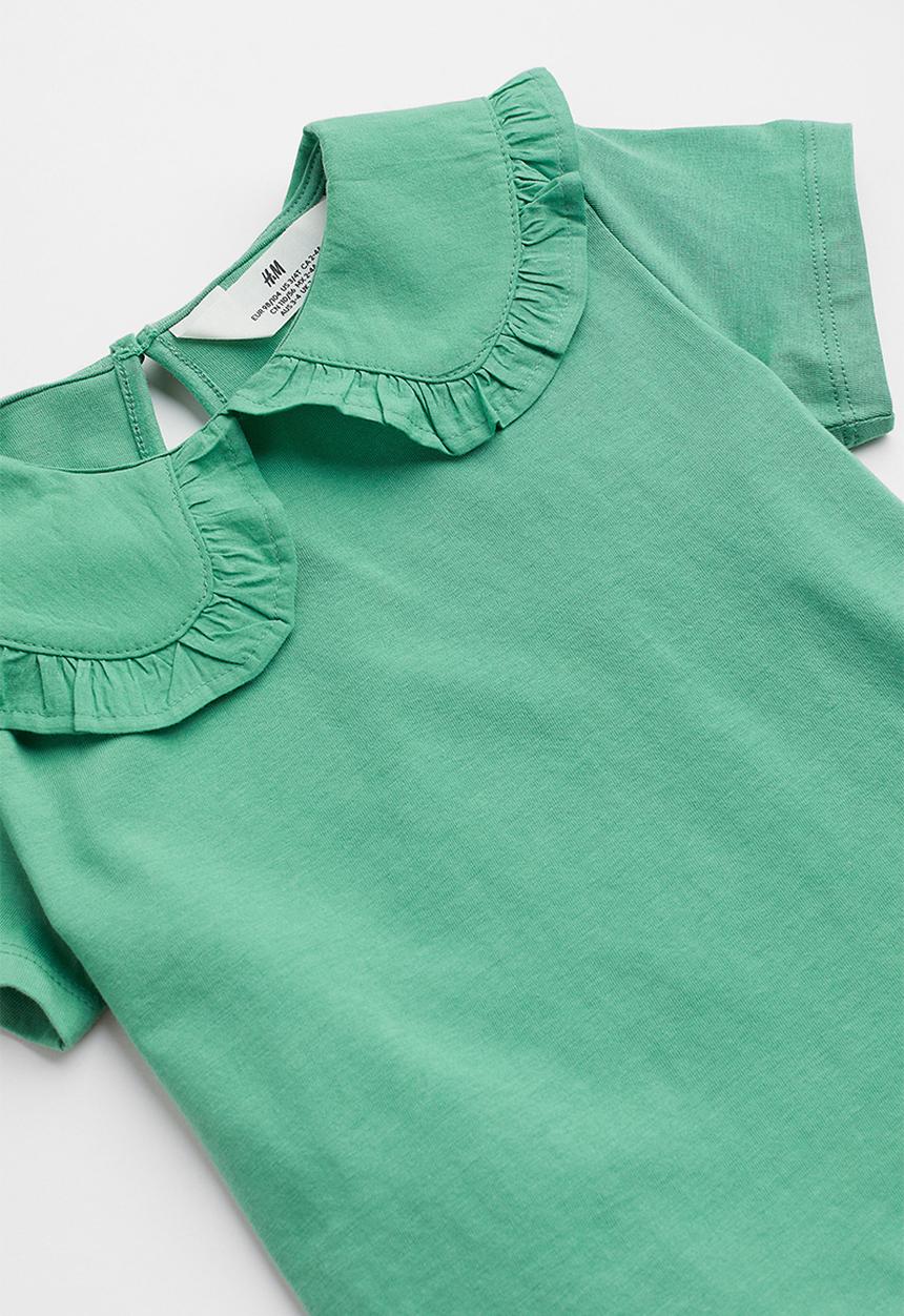 H&M - Collared T-shirt - green