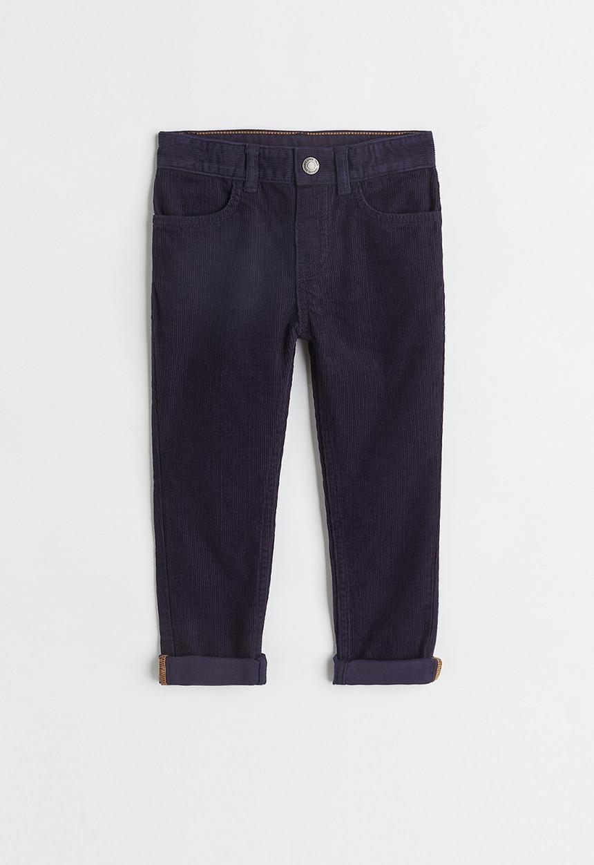 H&M - Slim fit corduroy trousers - navy blue
