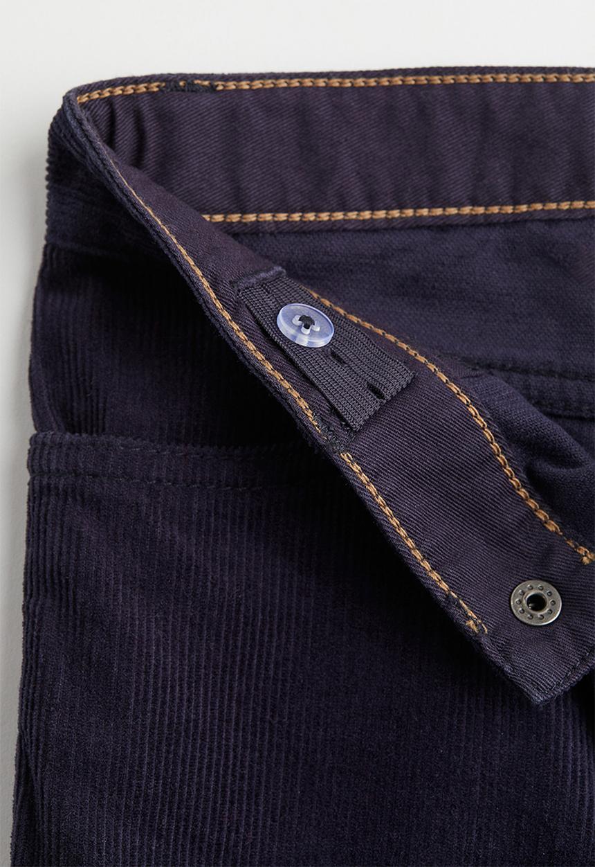H&M - Slim fit corduroy trousers - navy blue