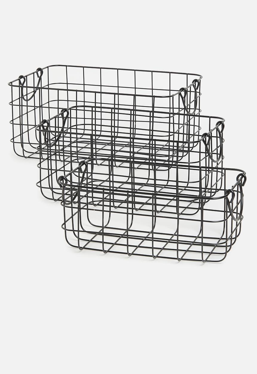 Excellent Houseware - Metal basket set of 3-black