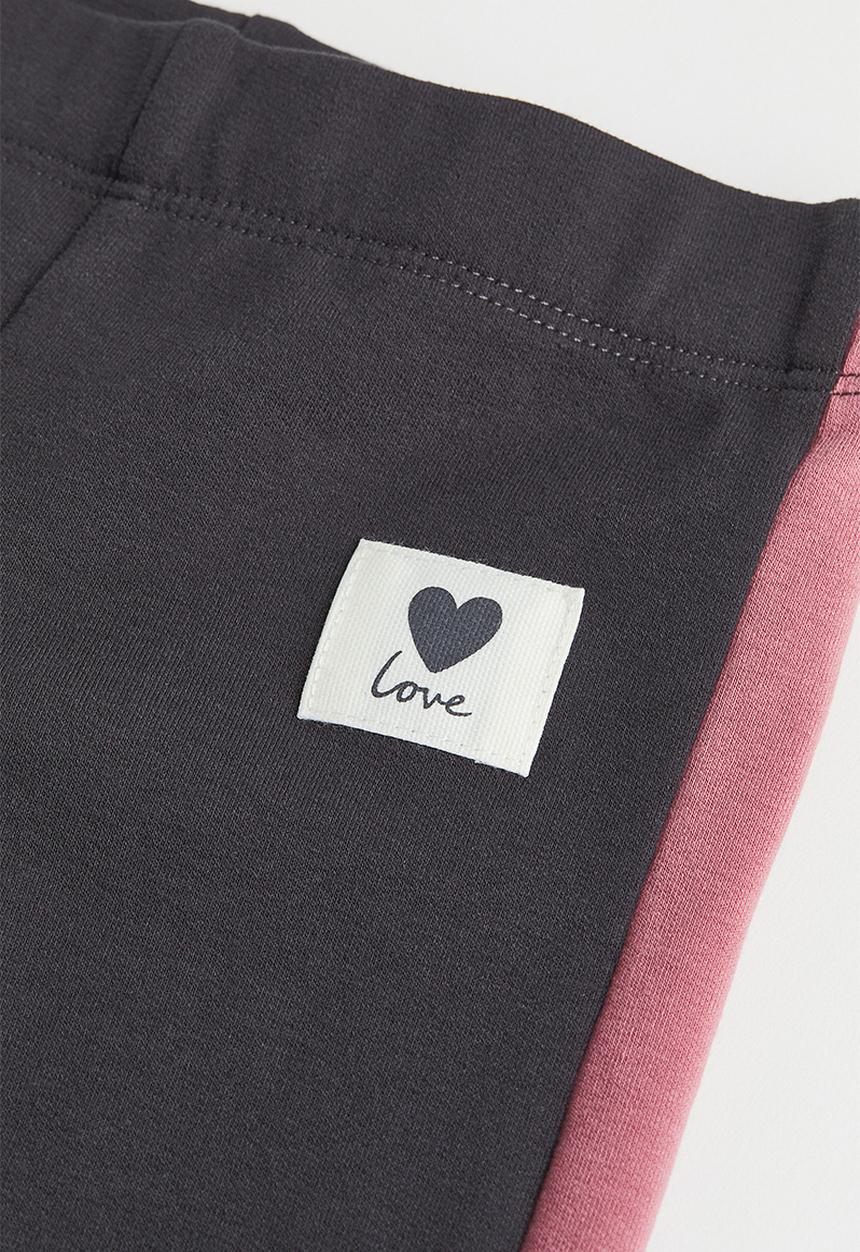 H&M - Leggings with brushed inside - dark grey/love