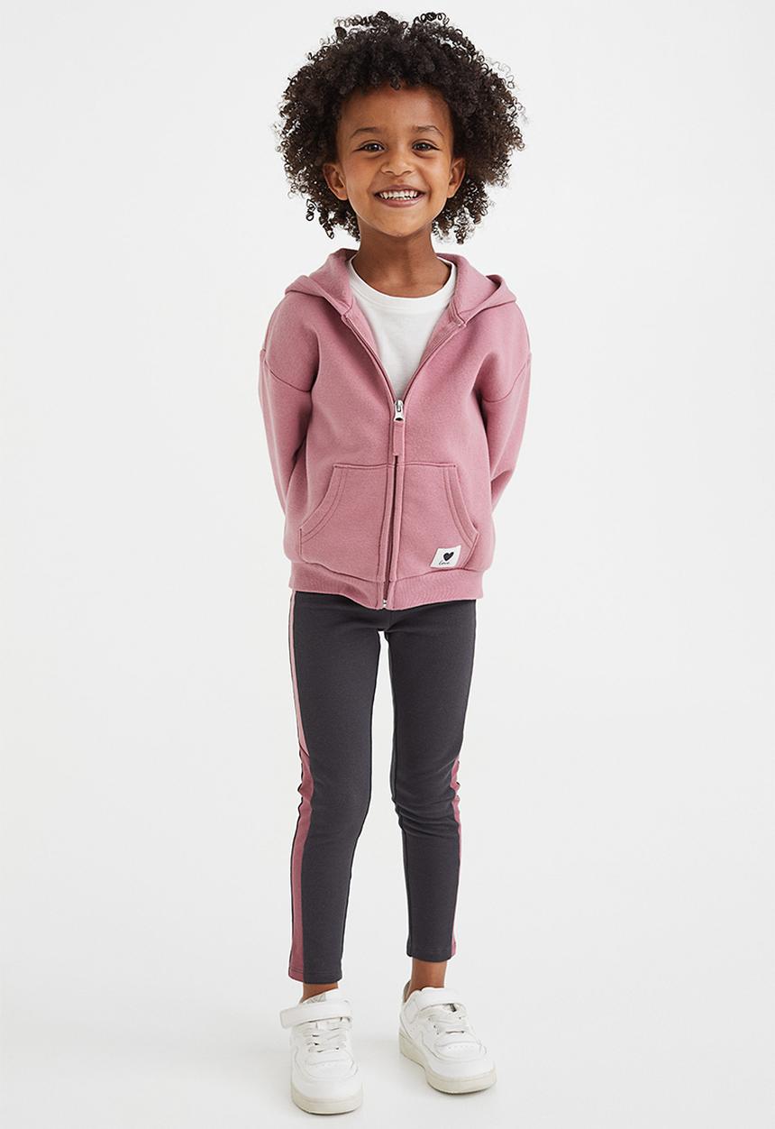 H&M - Leggings with brushed inside - dark grey/love