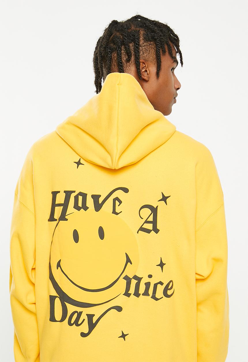 Factorie - Baggy smiley hoodie - lcn smi yellow/have a nice day