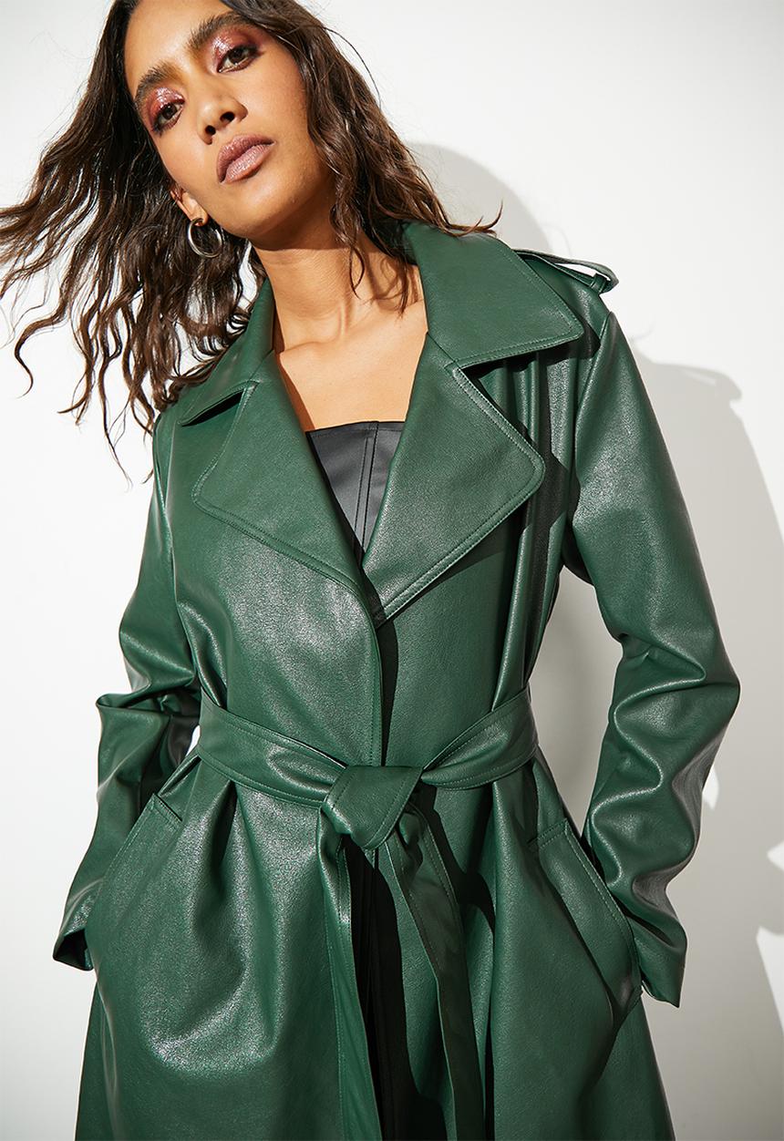 Superbalist - Pu trench - green