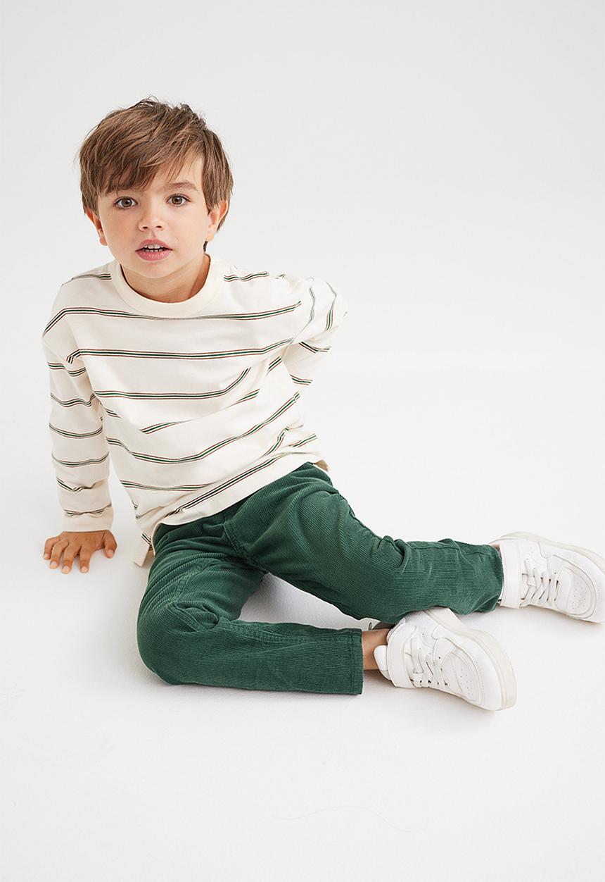 H&M - Slim fit corduroy trousers - green