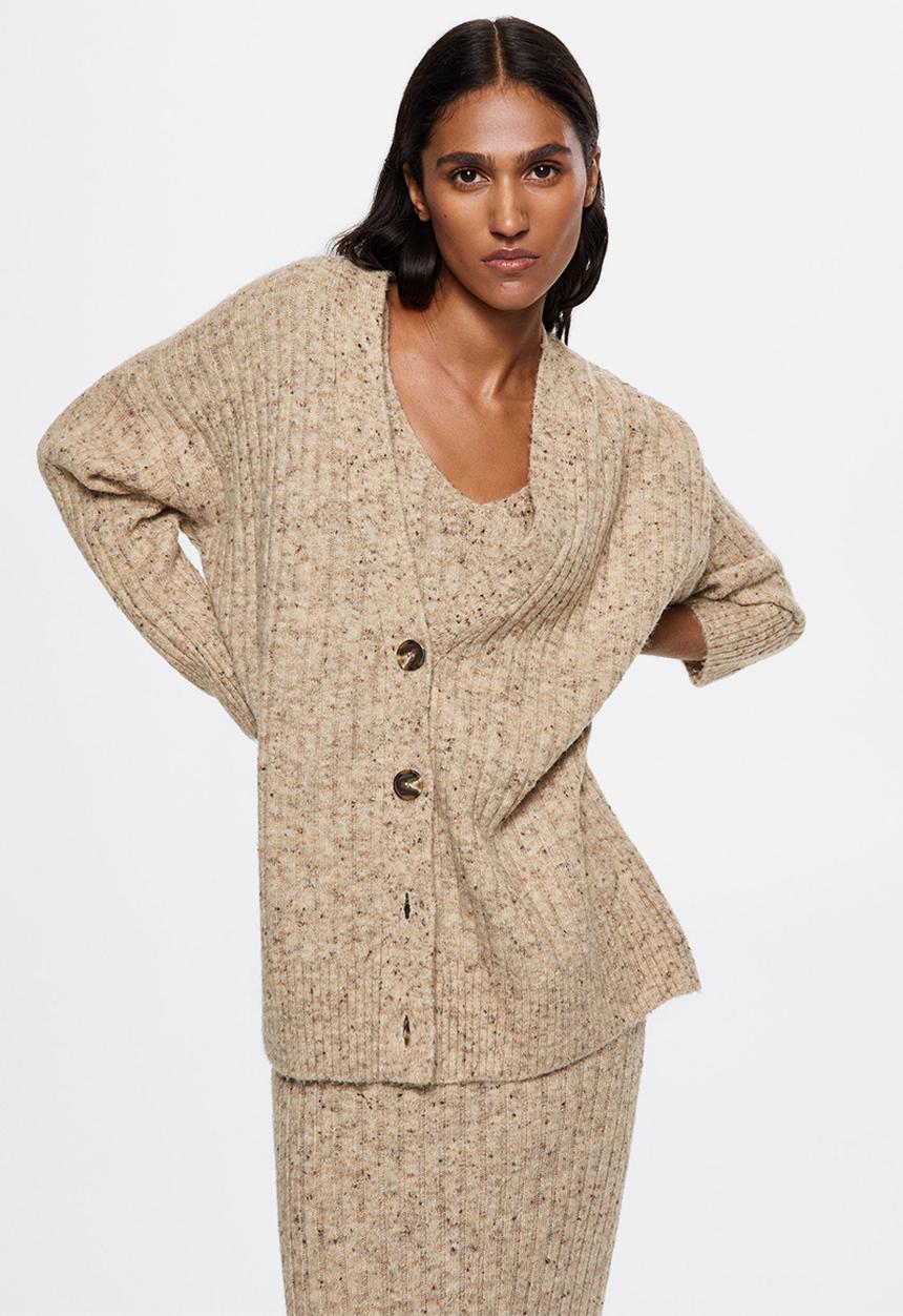 MANGO - Cardigan salty - medium brown