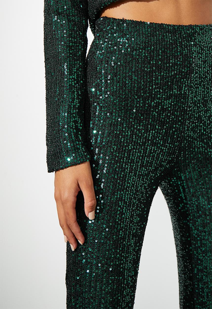 Superbalist - Sequin flare leg - emerald