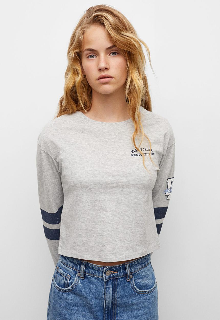 MANGO - T-shirt  sweet - grey