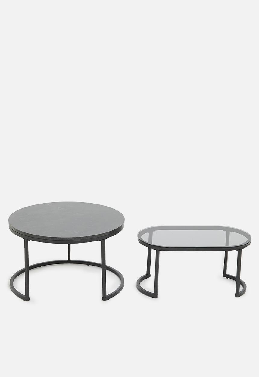 Sixth Floor - Spiro coffee table set of 2 - black