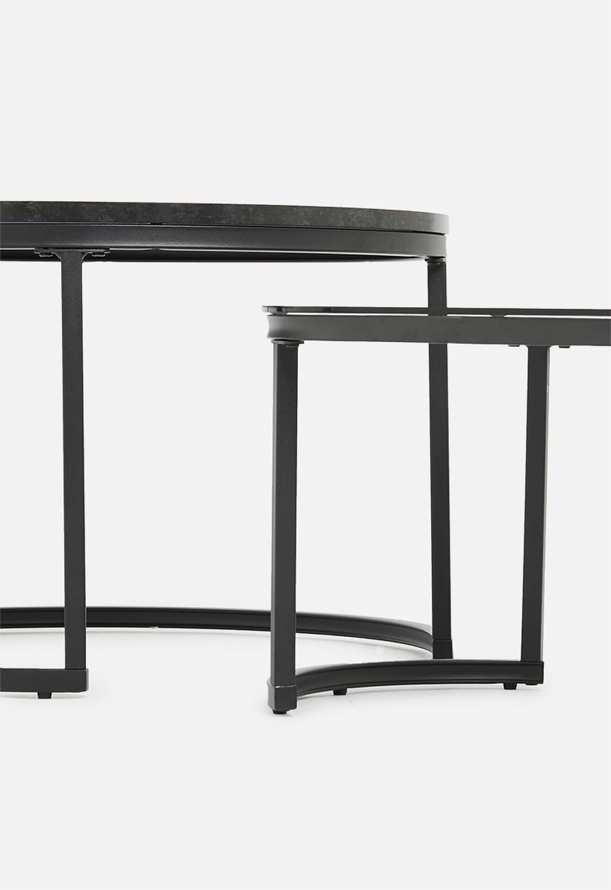 Sixth Floor - Spiro coffee table set of 2 - black