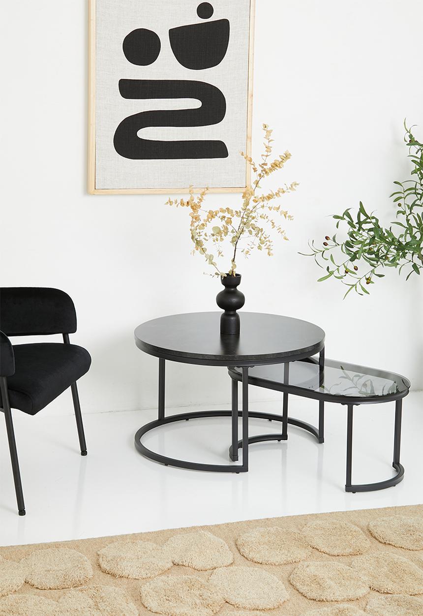 Sixth Floor - Spiro coffee table set of 2 - black