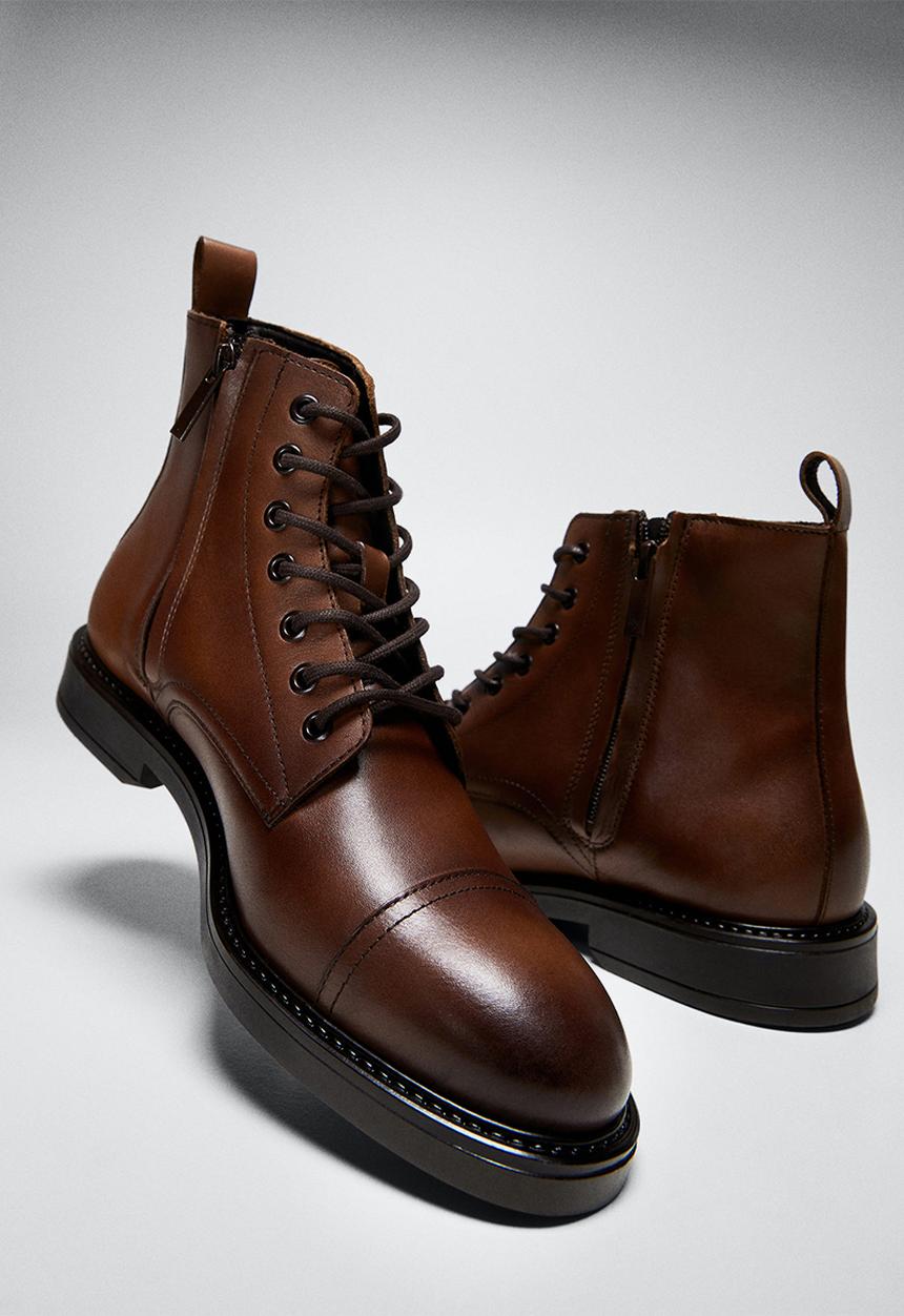 MANGO - Ankle boots cortona - med brown