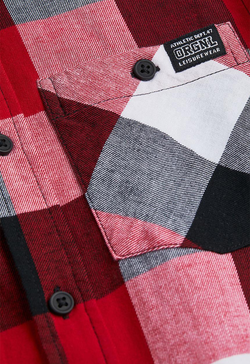 H&M - Cotton flannel shirt - red/checked