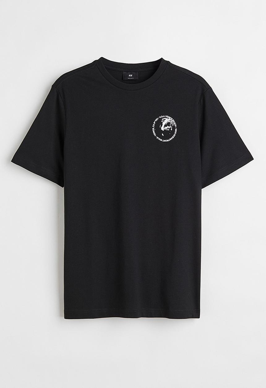 H&M - Printed t-shirt - black/dog