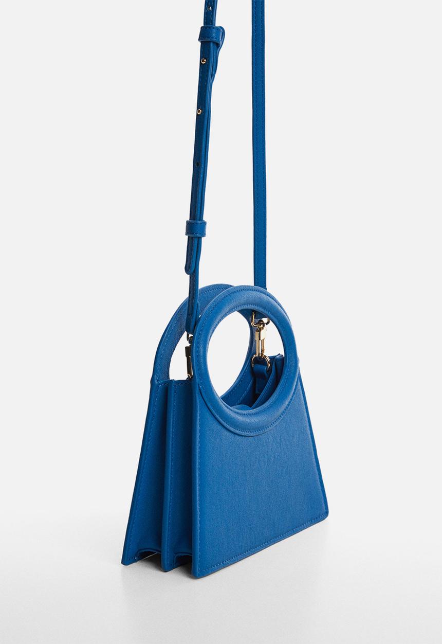 MANGO - Geometric bag - turquoise