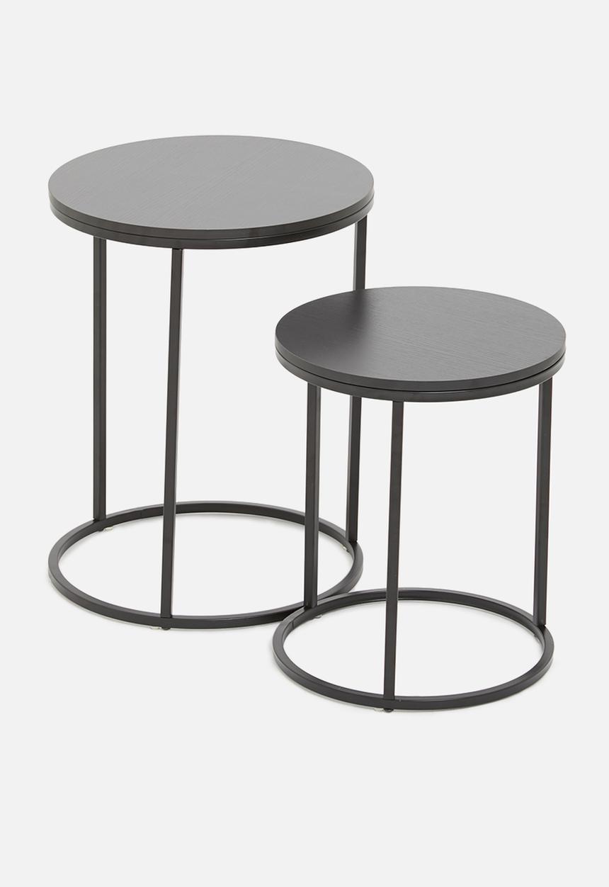H&S - Vivienne nested side tables - black 