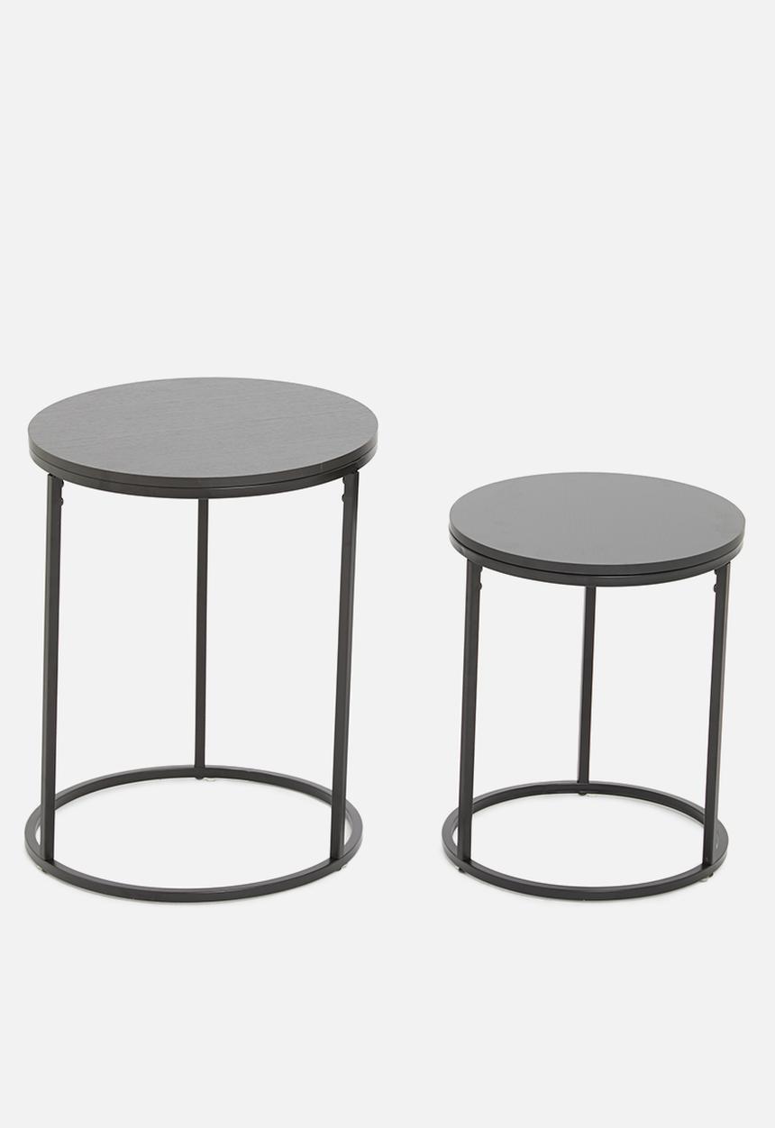 H&S - Vivienne nested side tables - black 