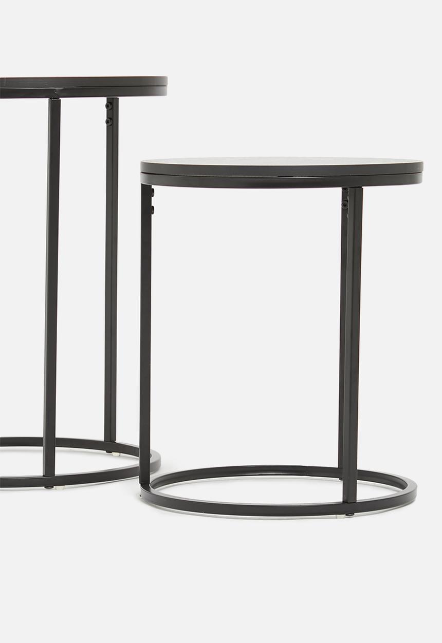 H&S - Vivienne nested side tables - black 