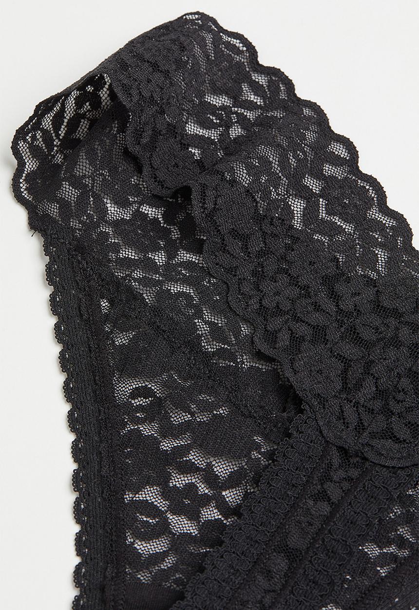 H&M - 5-pack lace thong briefs - black