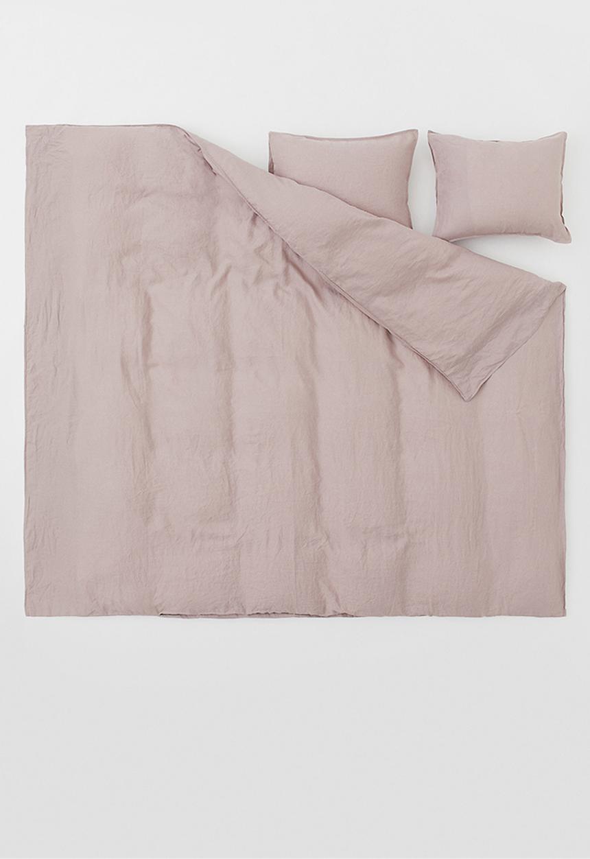 H&M - Linen duvet cover set - powder pink