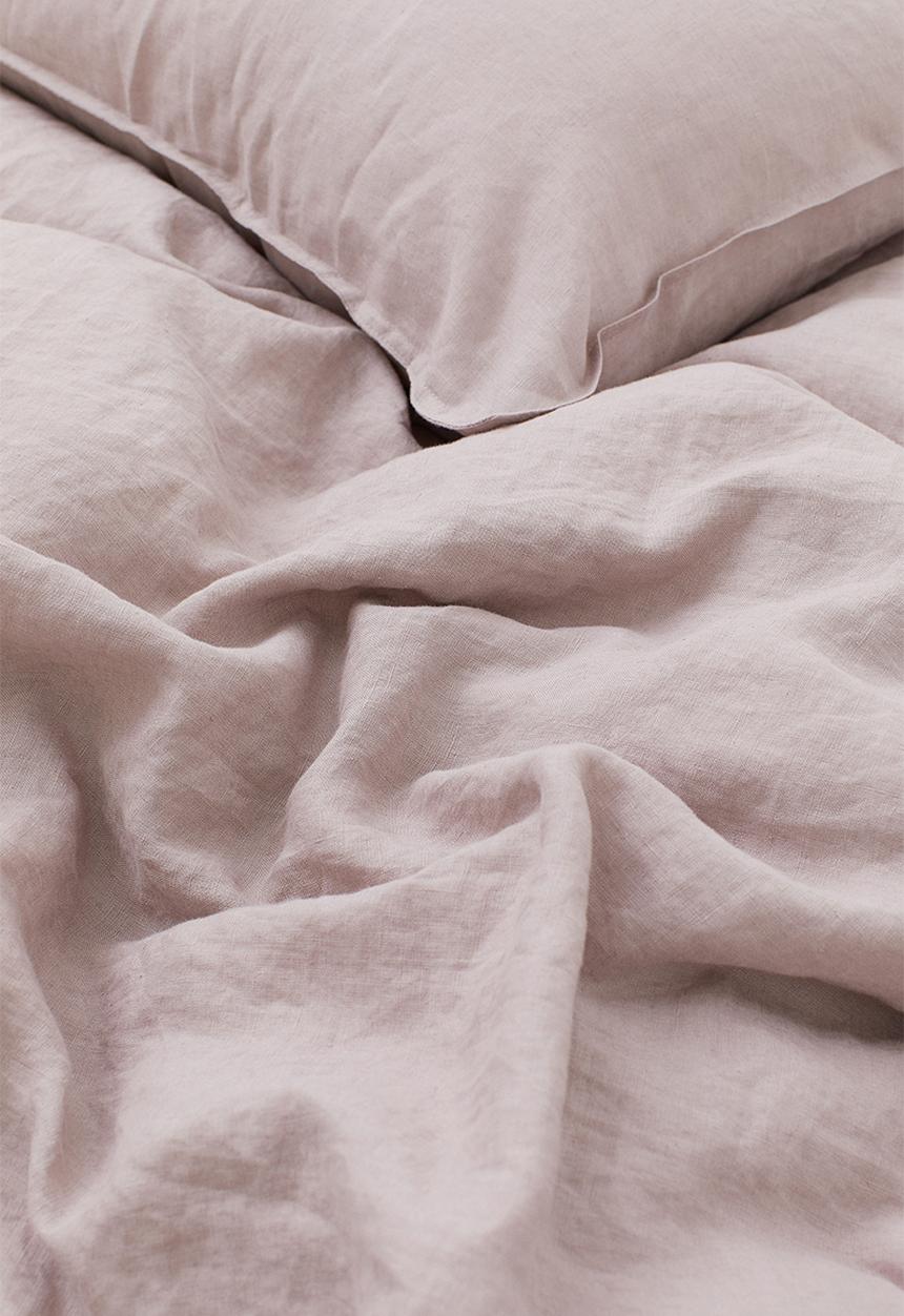 H&M - Linen duvet cover set - powder pink